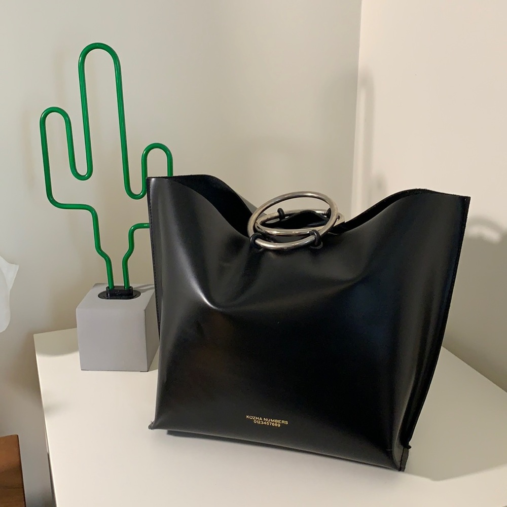 Kozha numbers leather tote